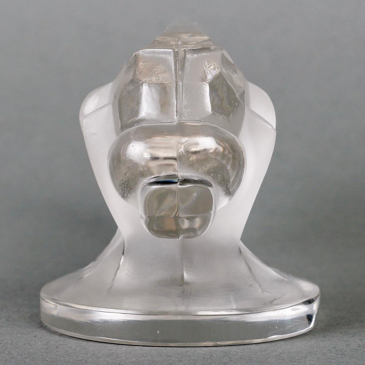 French 1928 René Lalique Car Mascot Hood Ornament Petite Libellule Glass Dragonfly