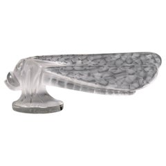 Antique 1928 René Lalique Car Mascot Hood Ornament Petite Libellule Glass Dragonfly