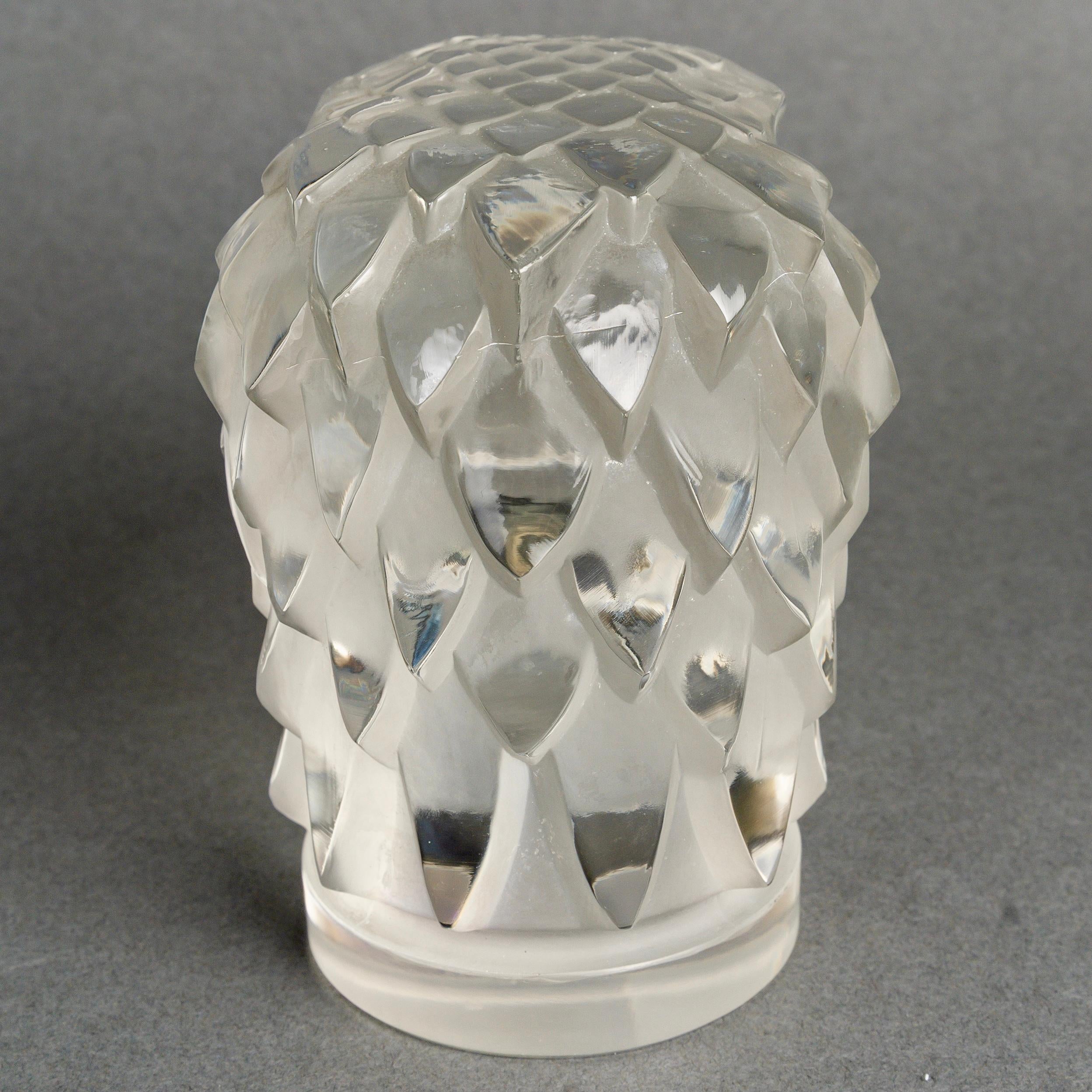 1928 René Lalique Auto Maskottchen Hood's Ornament Tete d'Aigle Glas, Adlerkopf im Zustand „Gut“ im Angebot in Boulogne Billancourt, FR