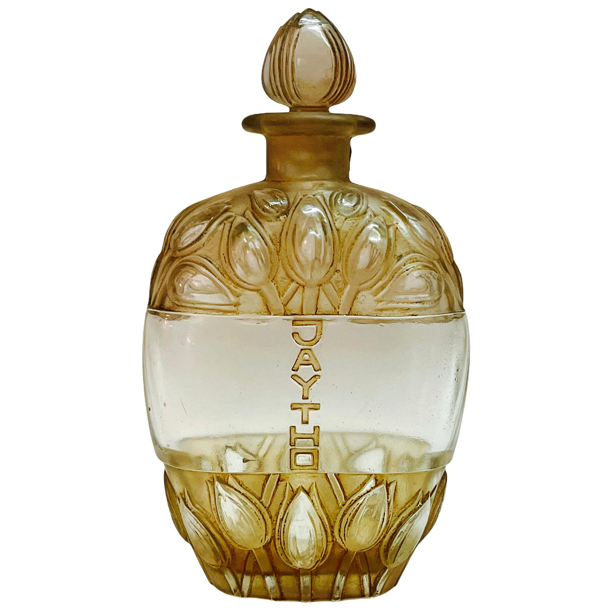 1928 Rene Lalique French Lilac Jaytho Jay-Thorpe Perfume Bottle Sepia Patina