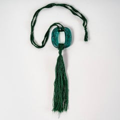 1928 Rene Lalique Lezards Pendant Green Glass, Lizards