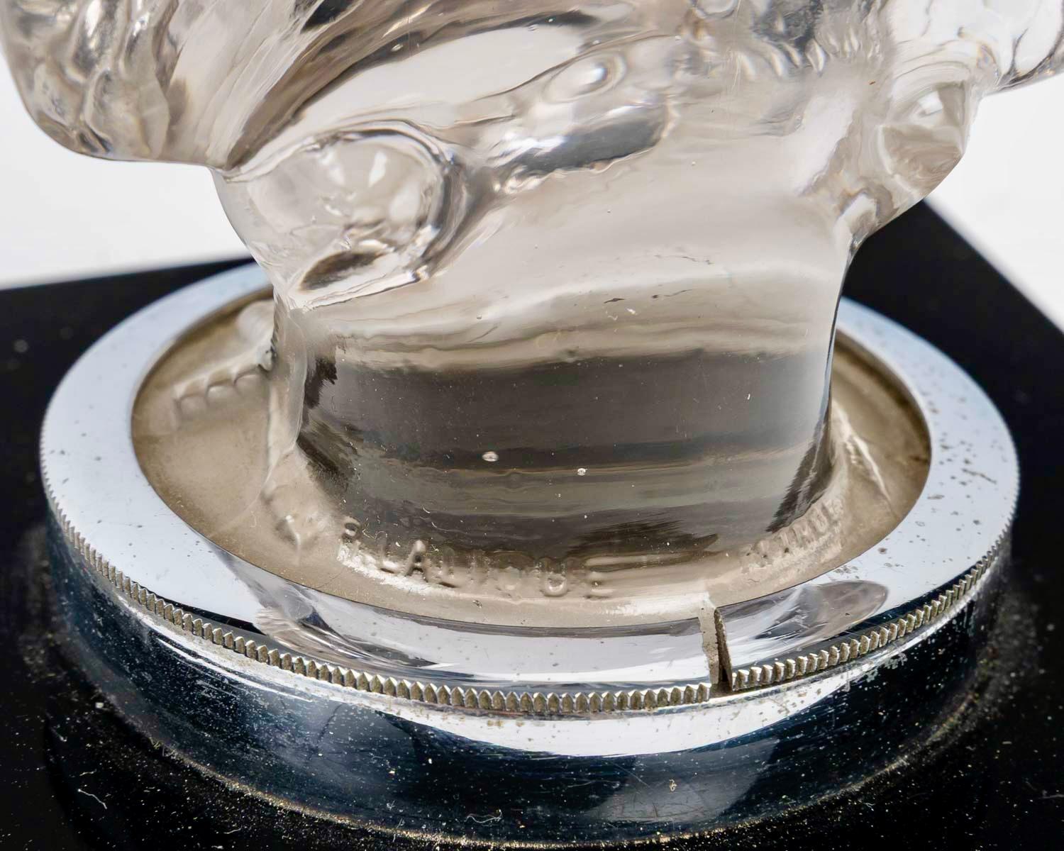1928 René Lalique - Coppia di reggilibri Mascotte d'auto Hirondelle Swallow Glass 1