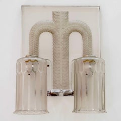 1928 René Lalique - Pair Of Sconces Wall Lights Saint Nabor Glass