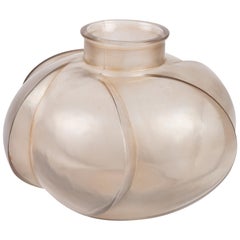 1928 René Lalique Perigord Vase in Frosted Glass with Sepia Patina 1928 René Lalique Perigord Vase in Frosted Glass with Sepia Patina