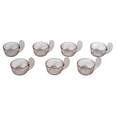 1928 René Lalique, Set of 7 Eventail Cups in Glass