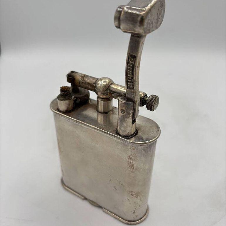 1928 Silverplate Lift Arm Table Butane Lighter by Dunhill England 3