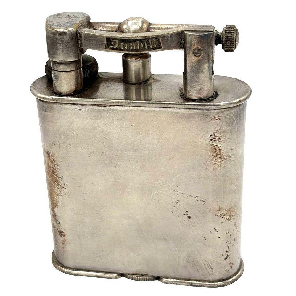 Art Deco 1928 Silverplate Lift Arm Table Butane Lighter by Dunhill England
