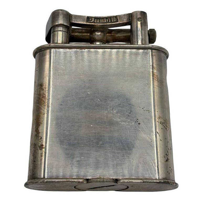 Early 20th Century 1928 Silverplate Lift Arm Table Butane Lighter by Dunhill England