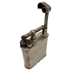 1928 Silverplate Lift Arm Table Butane Lighter by Dunhill England