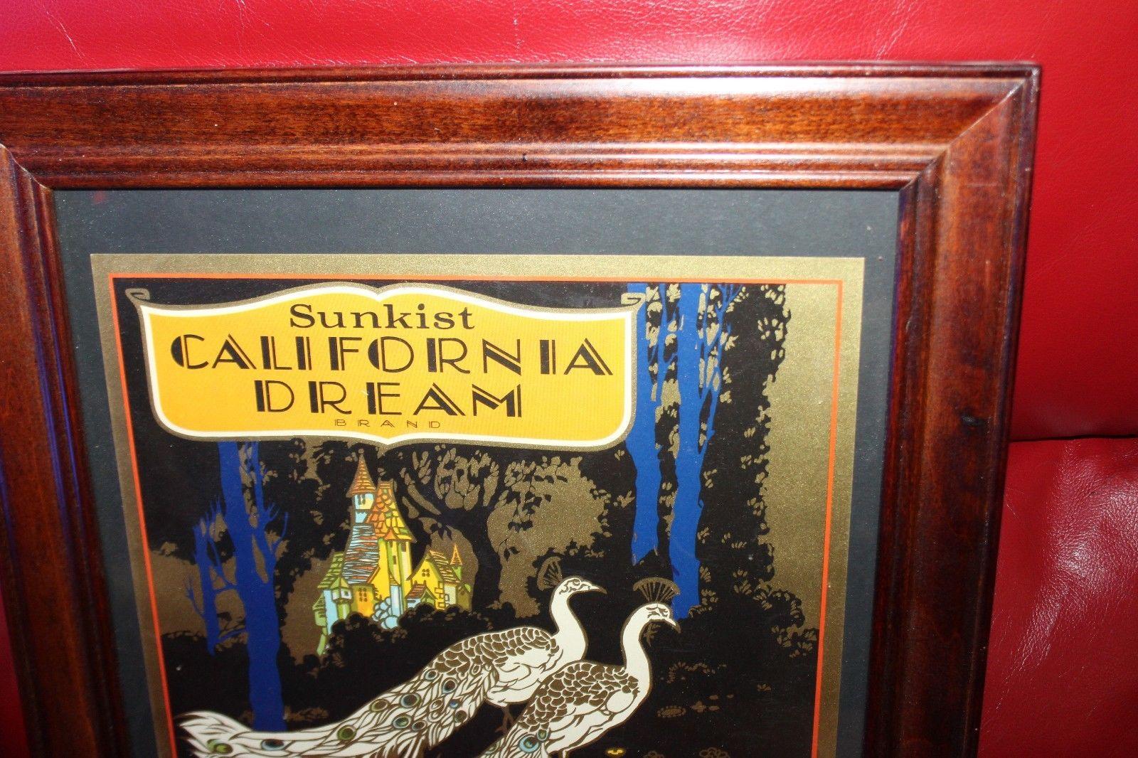 1928 Sunkist California Dream Crate Advertising Framed For Sale 3