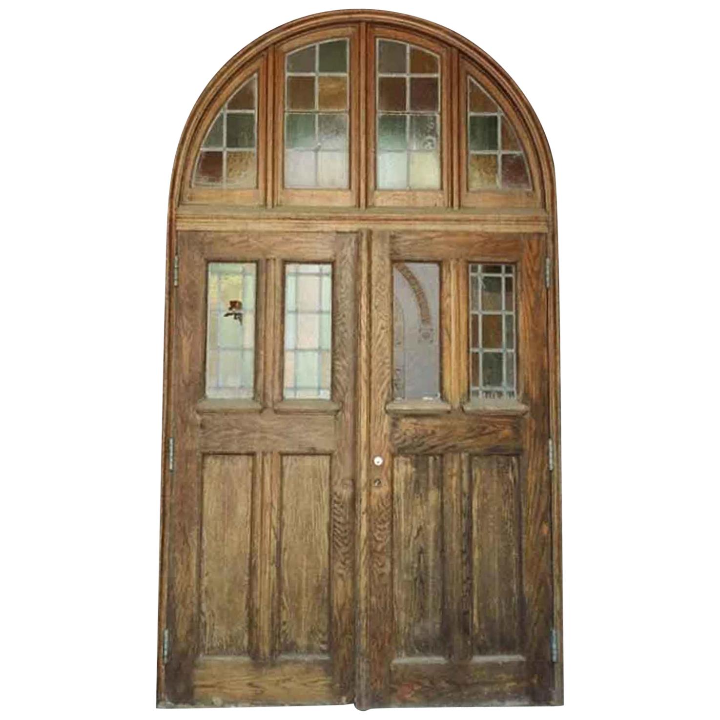 1928 Tudor Entrance to Rose Hill Chapel with Leaded Doors