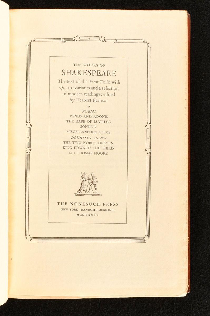 Britannique Les œuvres de Shakespeare 1929-1933  en vente