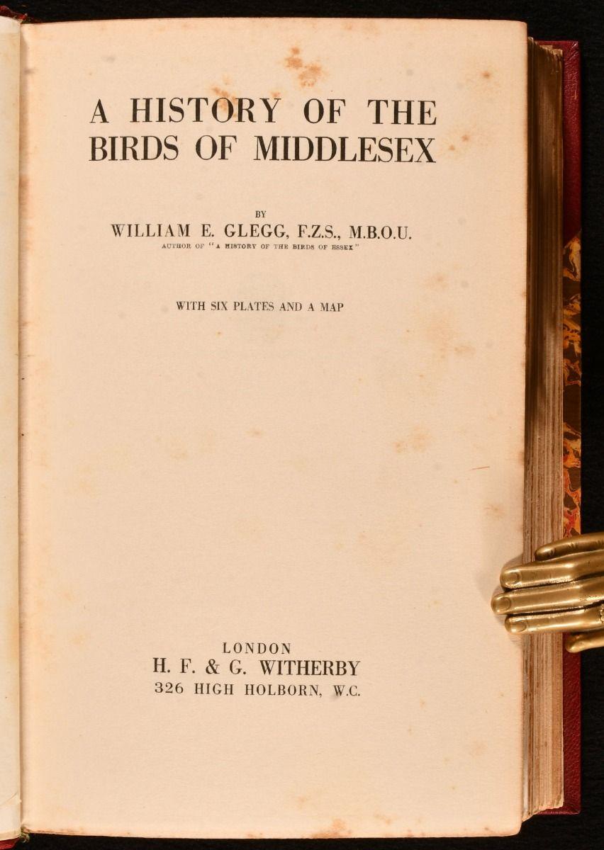 Européen 1929-1935 A History of the Birds of Essex and Middlesex de William E. Williams en vente