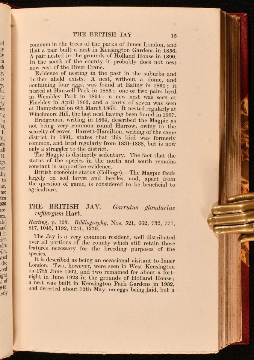 Papier 1929-1935 A History of the Birds of Essex and Middlesex de William E. Williams en vente