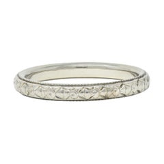 1929 Art Deco 18 Karat Gold Orange Blossom Antique Stacking Wedding Band Ring