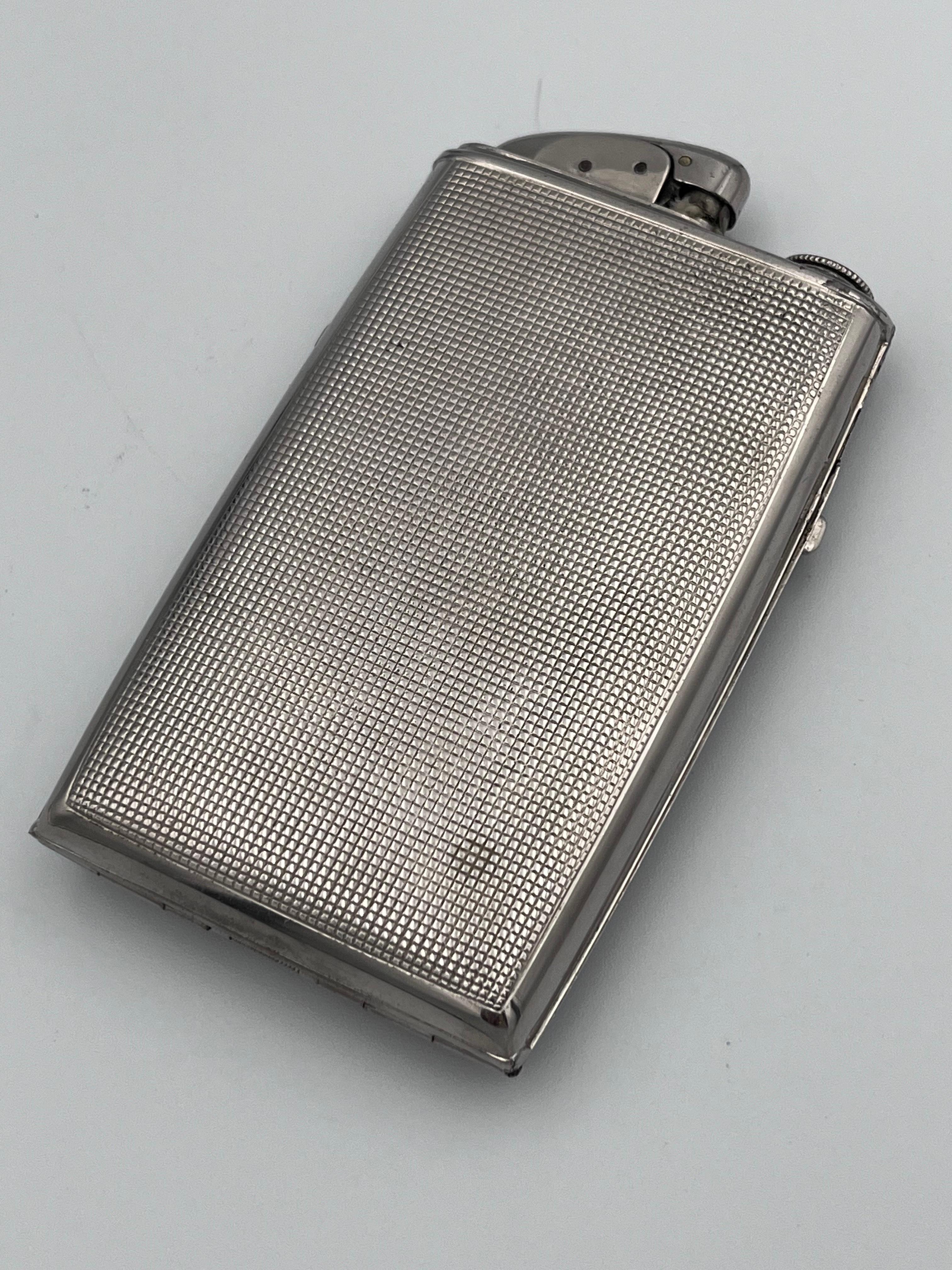 Early 20th Century 1929 Art Deco Evans Black Enamel Duel Cigarette Case & Lighter, Cecil Lawrence For Sale