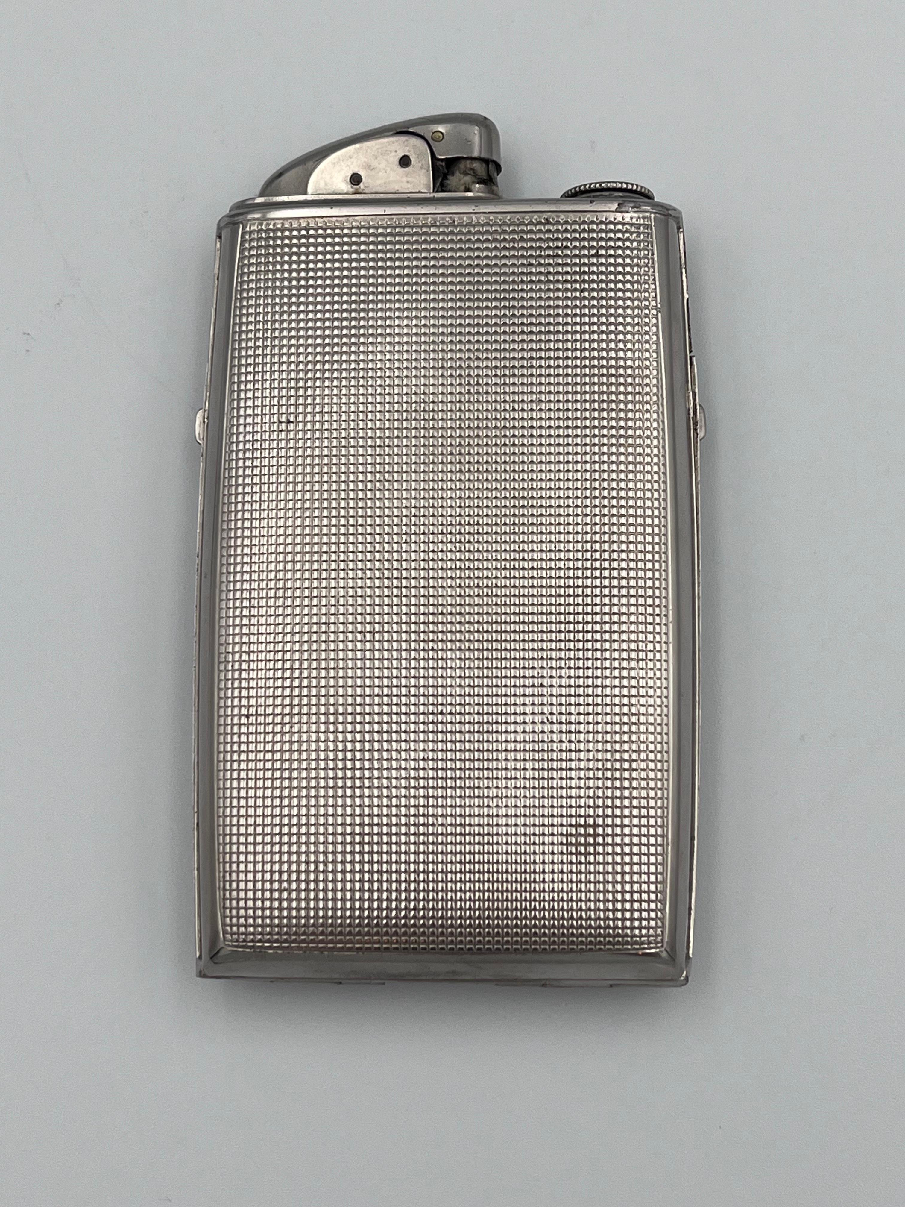 Metal 1929 Art Deco Evans Black Enamel Duel Cigarette Case & Lighter, Cecil Lawrence For Sale
