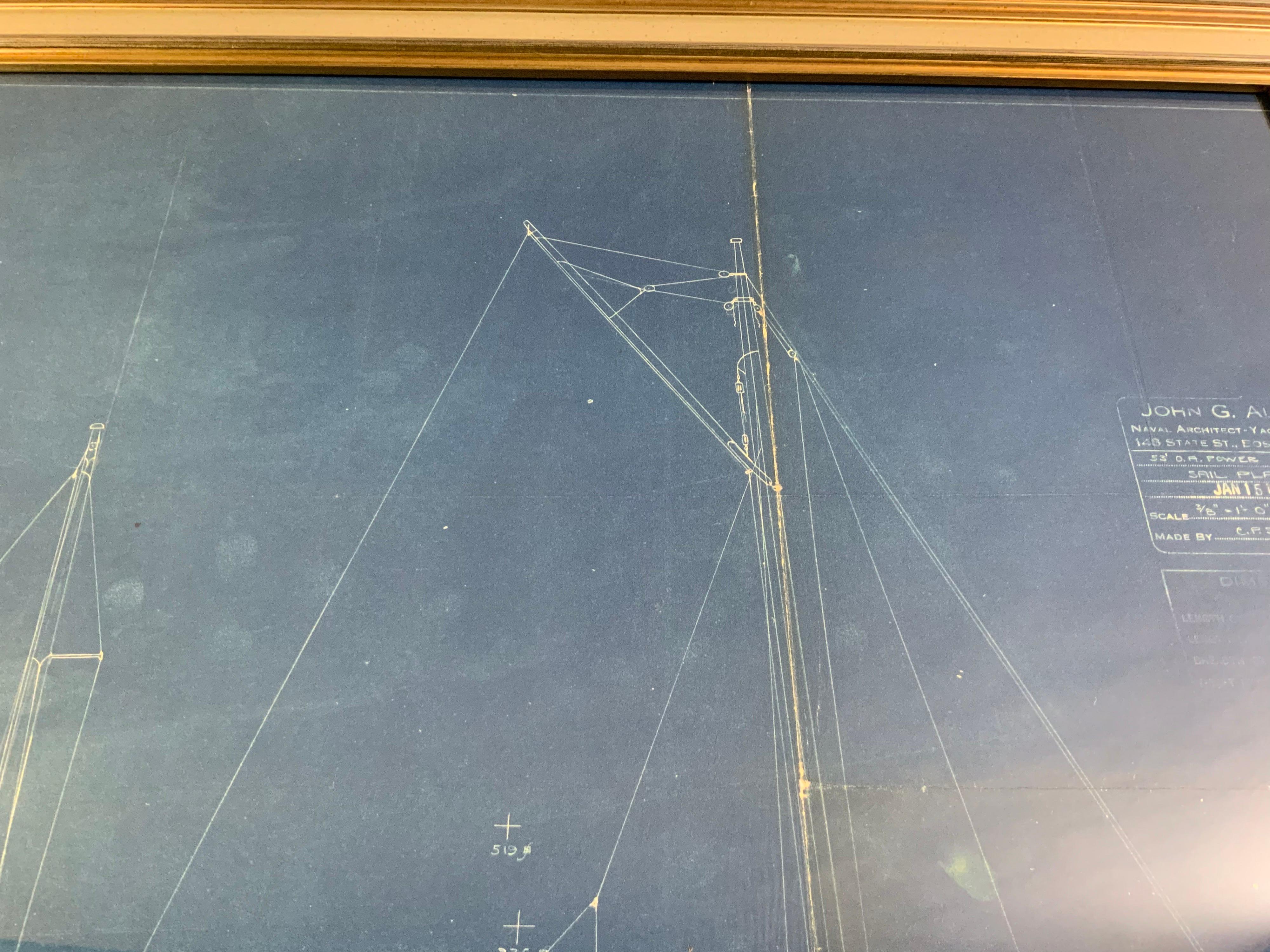 1929 Blueprint of a Yacht by John Alden For Sale 5