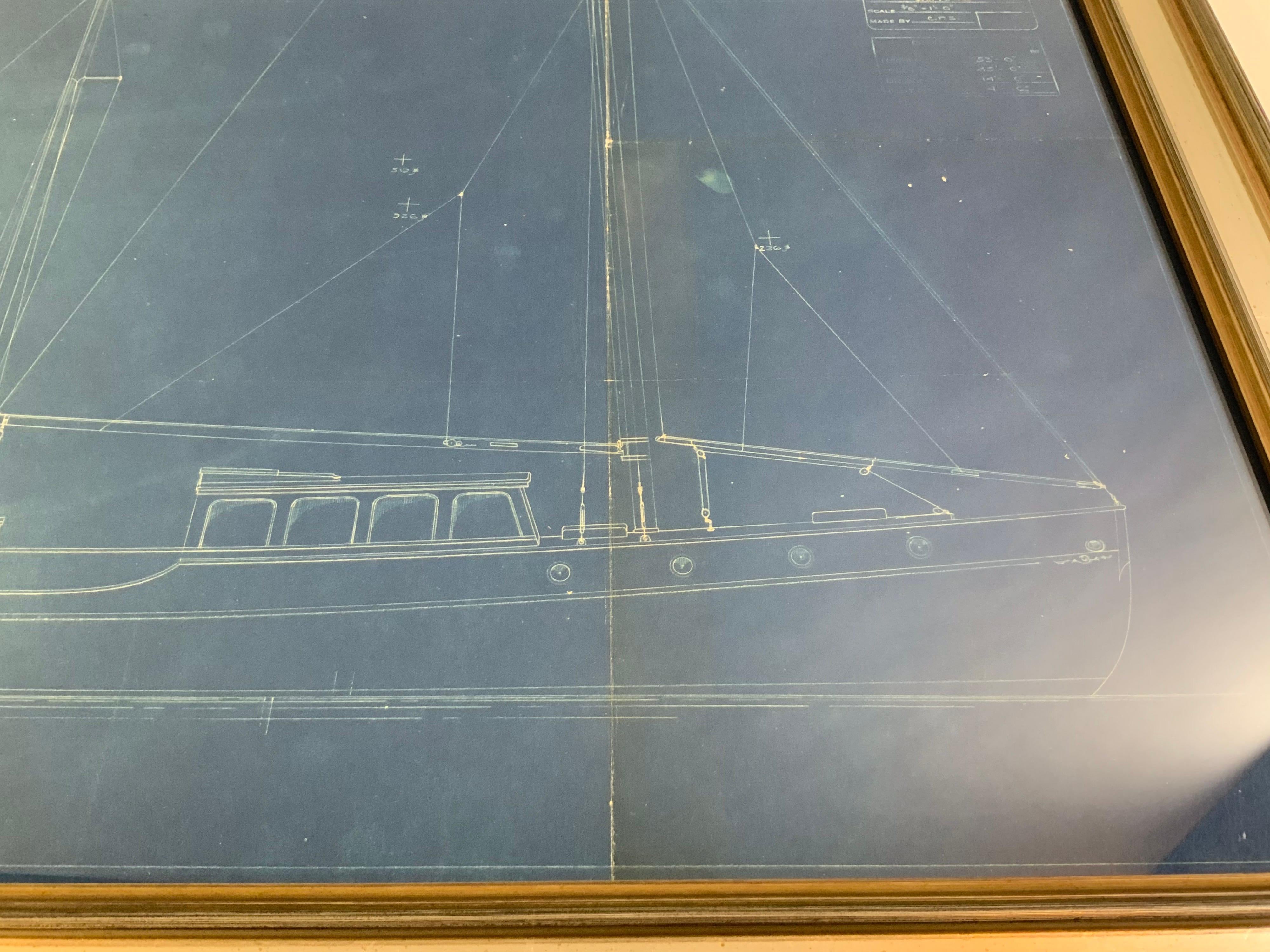 1929 Blueprint einer Yacht von John ALDEN im Angebot 3