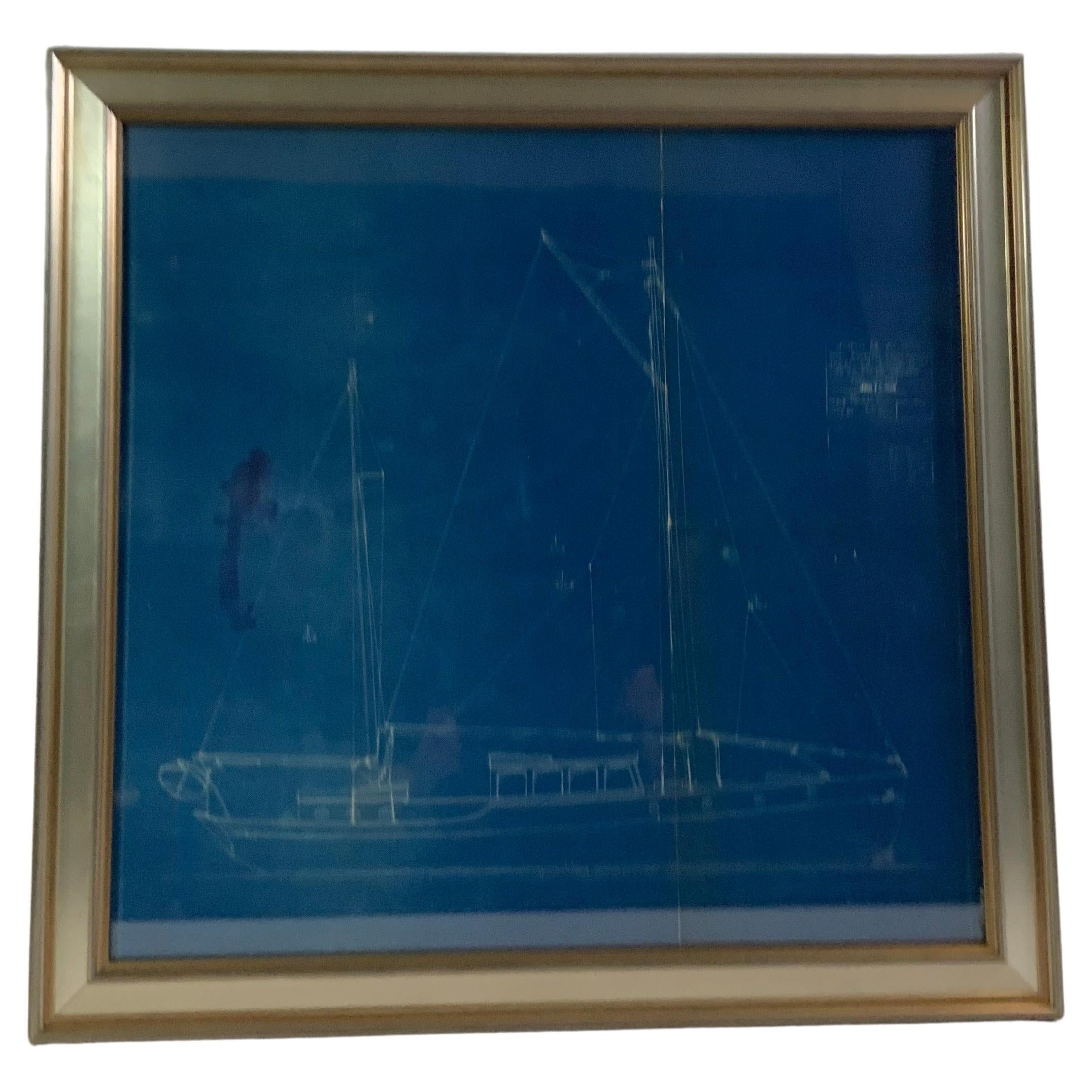 1929 Blueprint of a Yacht by John Alden For Sale