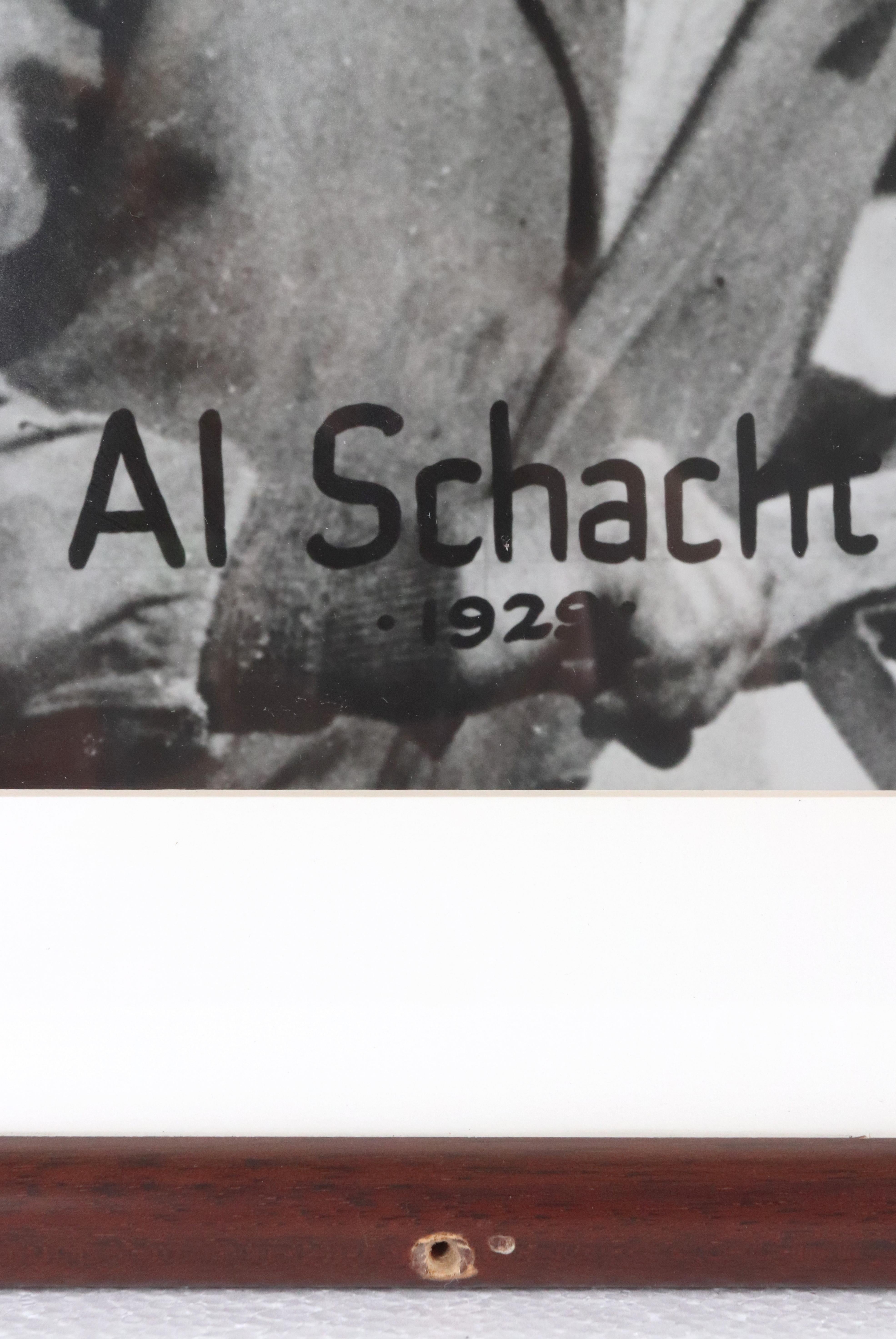 1929 Gerahmte Baseballspieler Al Schacht Fotografie (Glas) im Angebot