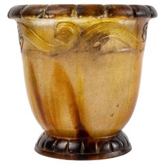 1929 Gabriel Argy Rousseau - Vase Cup Bowl Cameleon En Frise Pate De Verre Glass