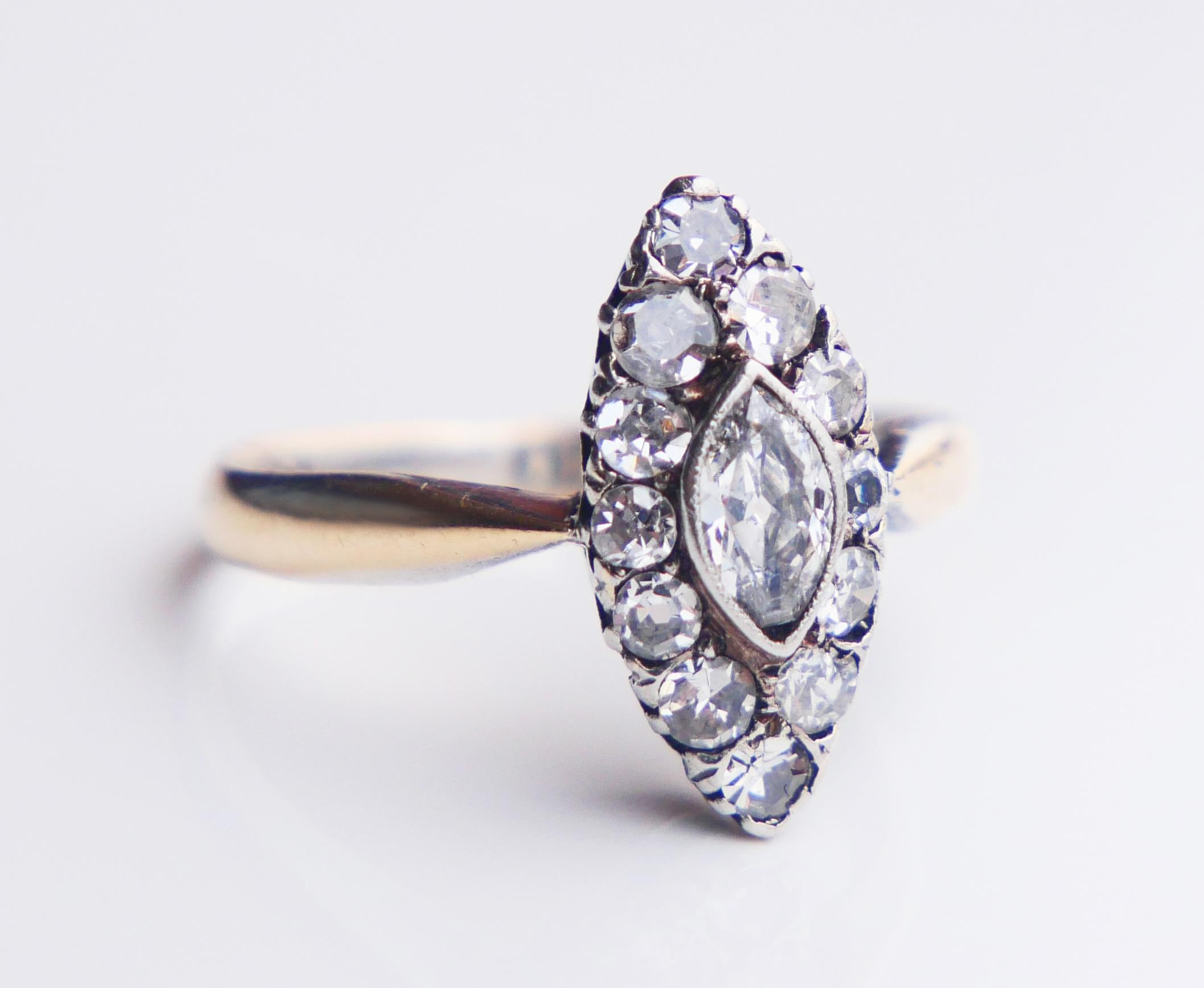1929 Bague nordique 1ctw Diamants or massif 18K Ø 5.5 US /3gr en vente 6