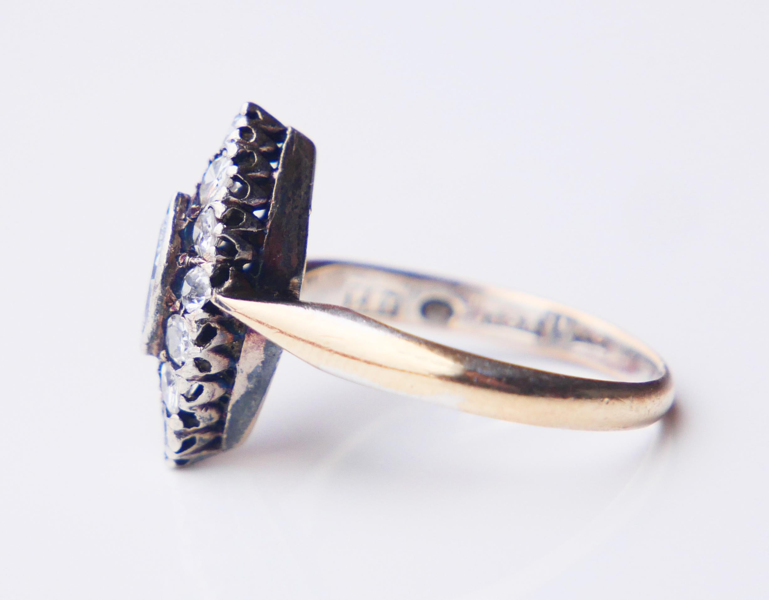 1929 Bague nordique 1ctw Diamants or massif 18K Ø 5.5 US /3gr en vente 7