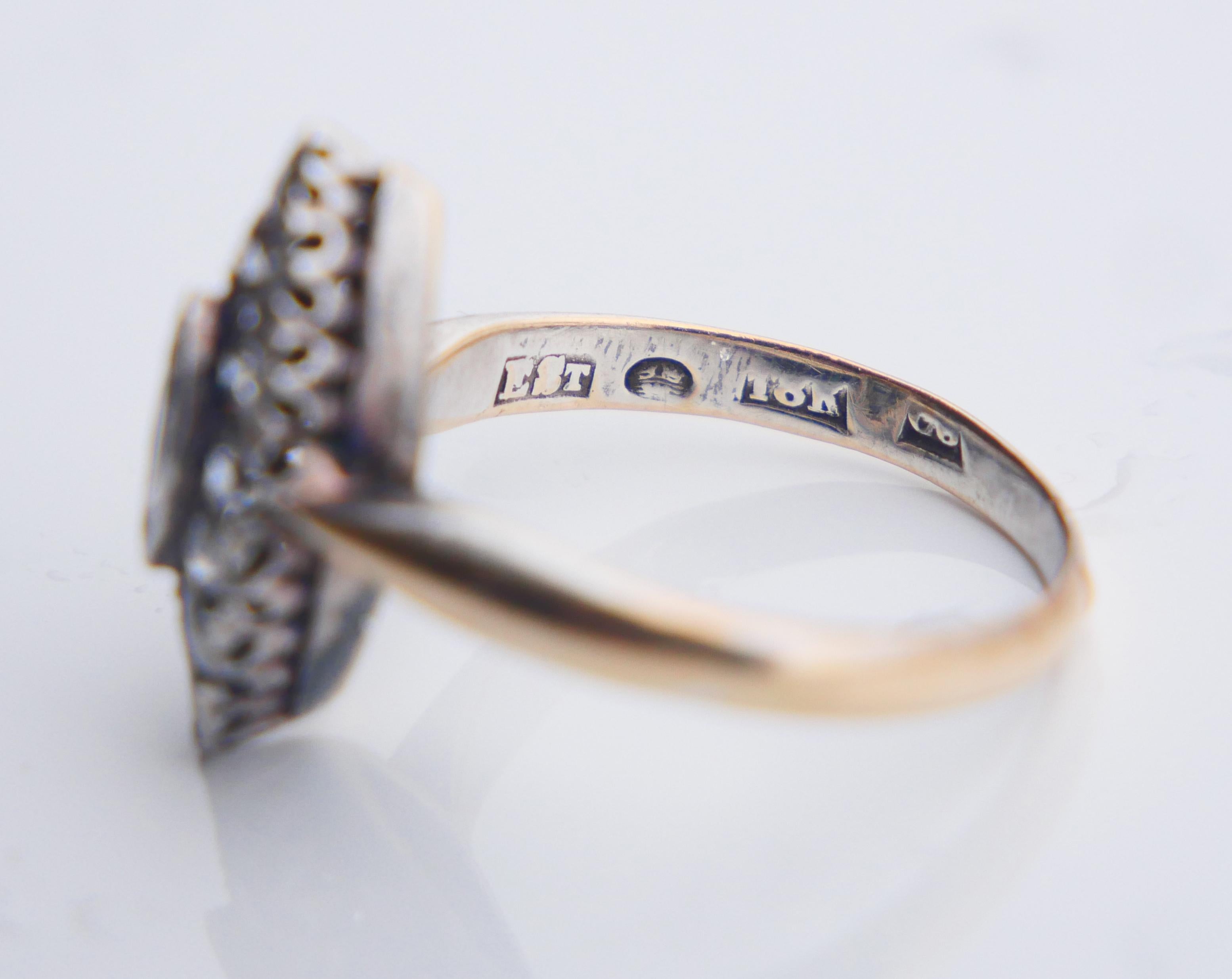 1929 Bague nordique 1ctw Diamants or massif 18K Ø 5.5 US /3gr en vente 8