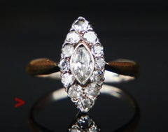 1929 Nordic Ring 1ctw Diamonds solid 18K Gold Ø 5.5 US /3gr