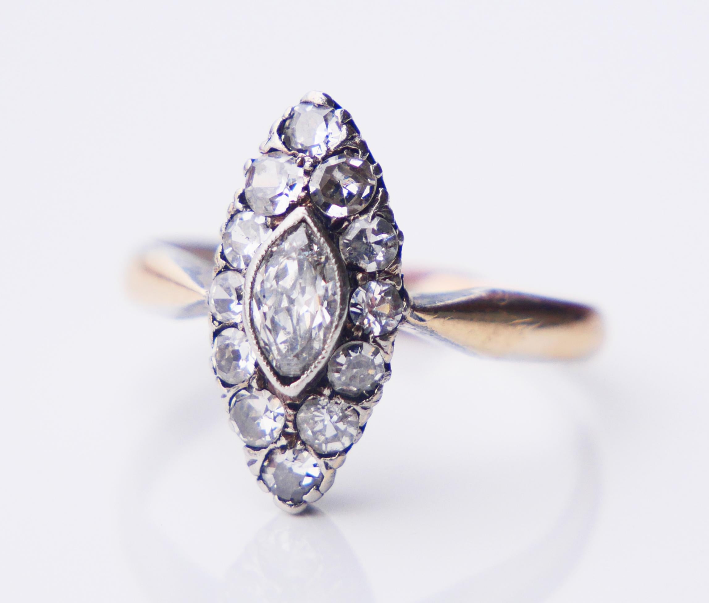 1929 Bague nordique 1ctw Diamants or massif 18K Ø 5.5 US /3gr en vente 2