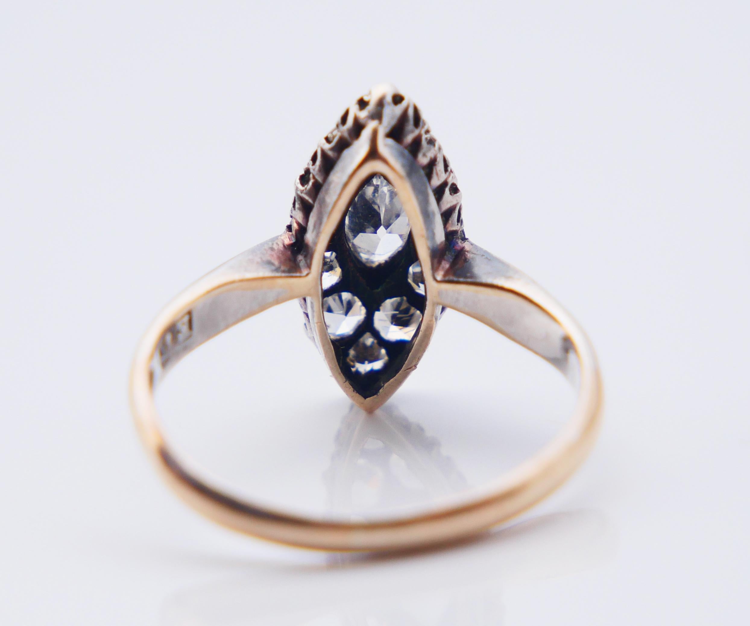 1929 Bague nordique 1ctw Diamants or massif 18K Ø 5.5 US /3gr en vente 4