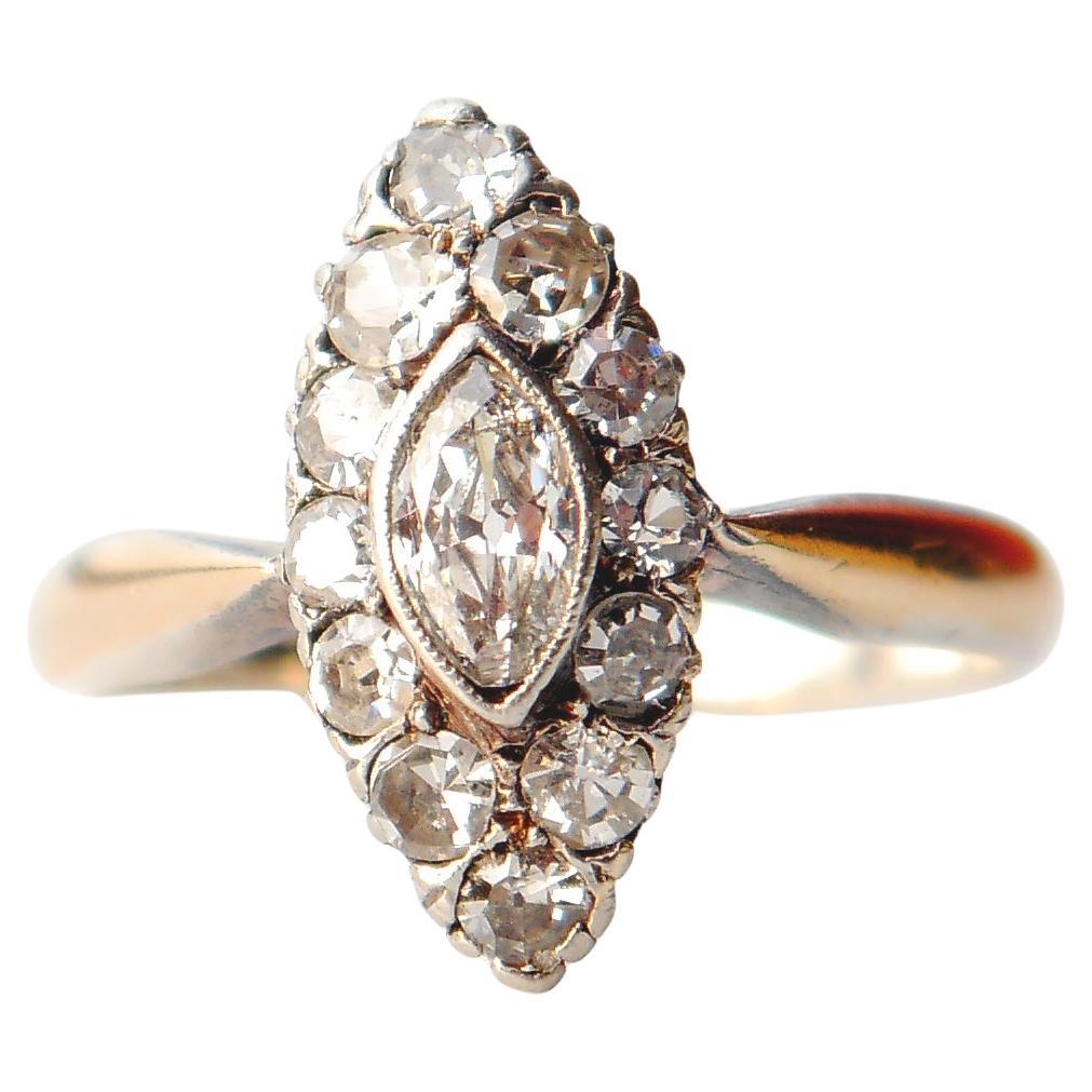 1929 Nordic Ring 1ctw Diamonds solid 18K Gold Ø 5.5 US /3gr For Sale