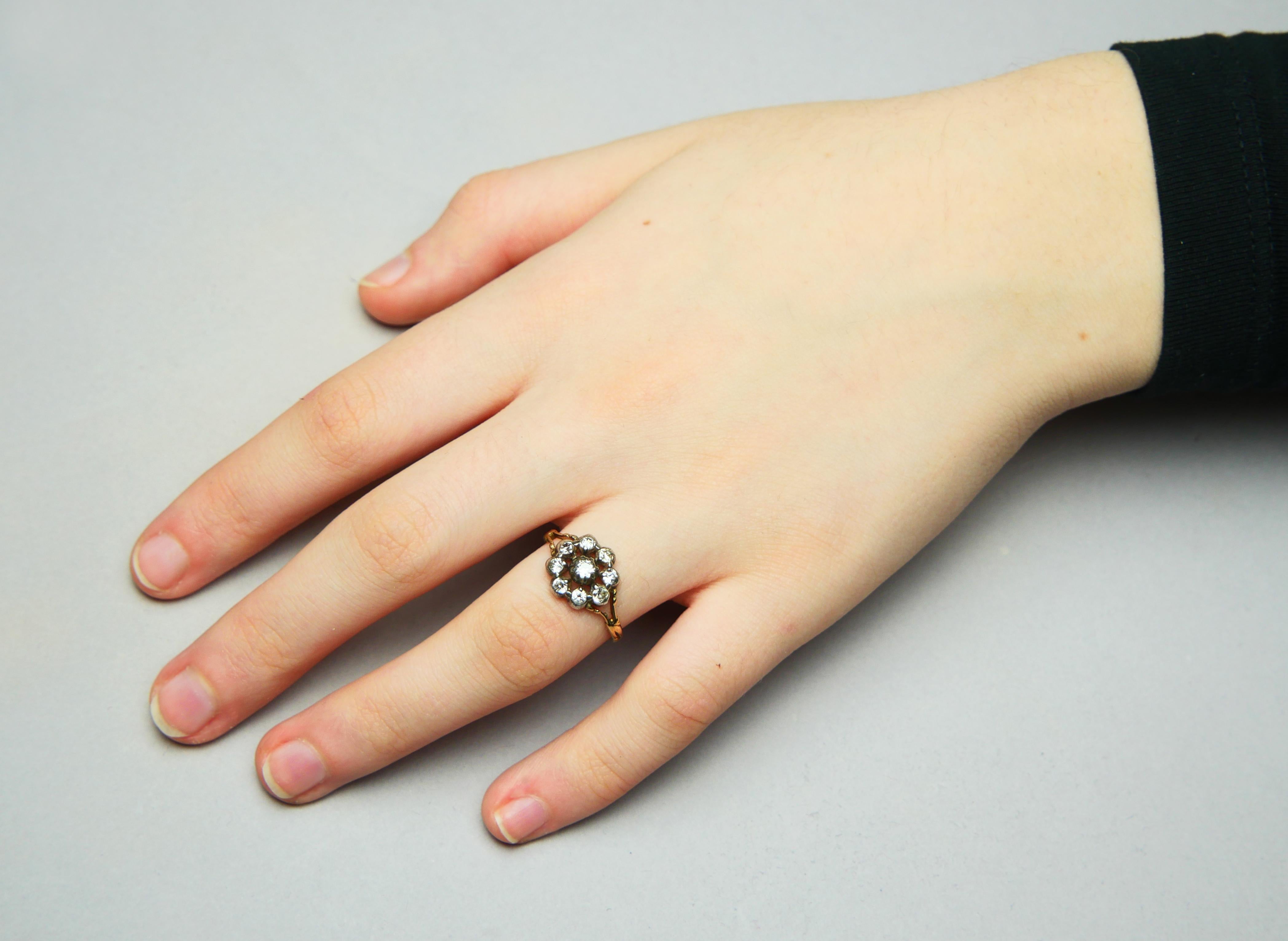 Donna 1929 Anello Nordico naturale 0,8ctw. Diamanti solidi in oro 18K Argento ØUS7,25 / 2,95 g in vendita