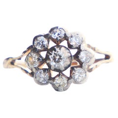 1929 Nordic Ring natural 0.8ctw. Diamonds solid 18K Gold Silver ØUS7.25 / 2.95 g
