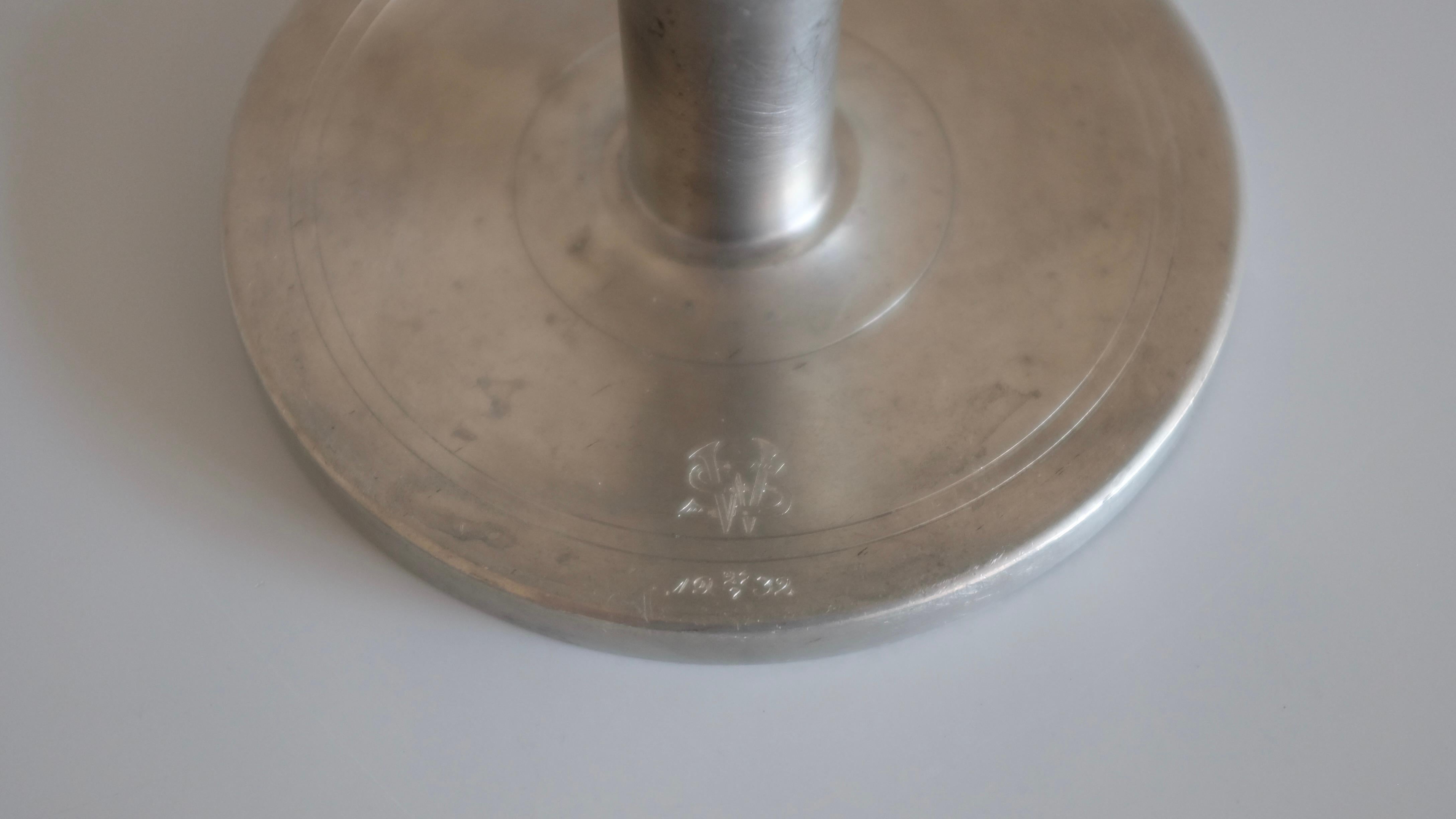 1929 Pewter and Brass candelabras attributed to Sylvia Stave In Good Condition For Sale In New York, NY