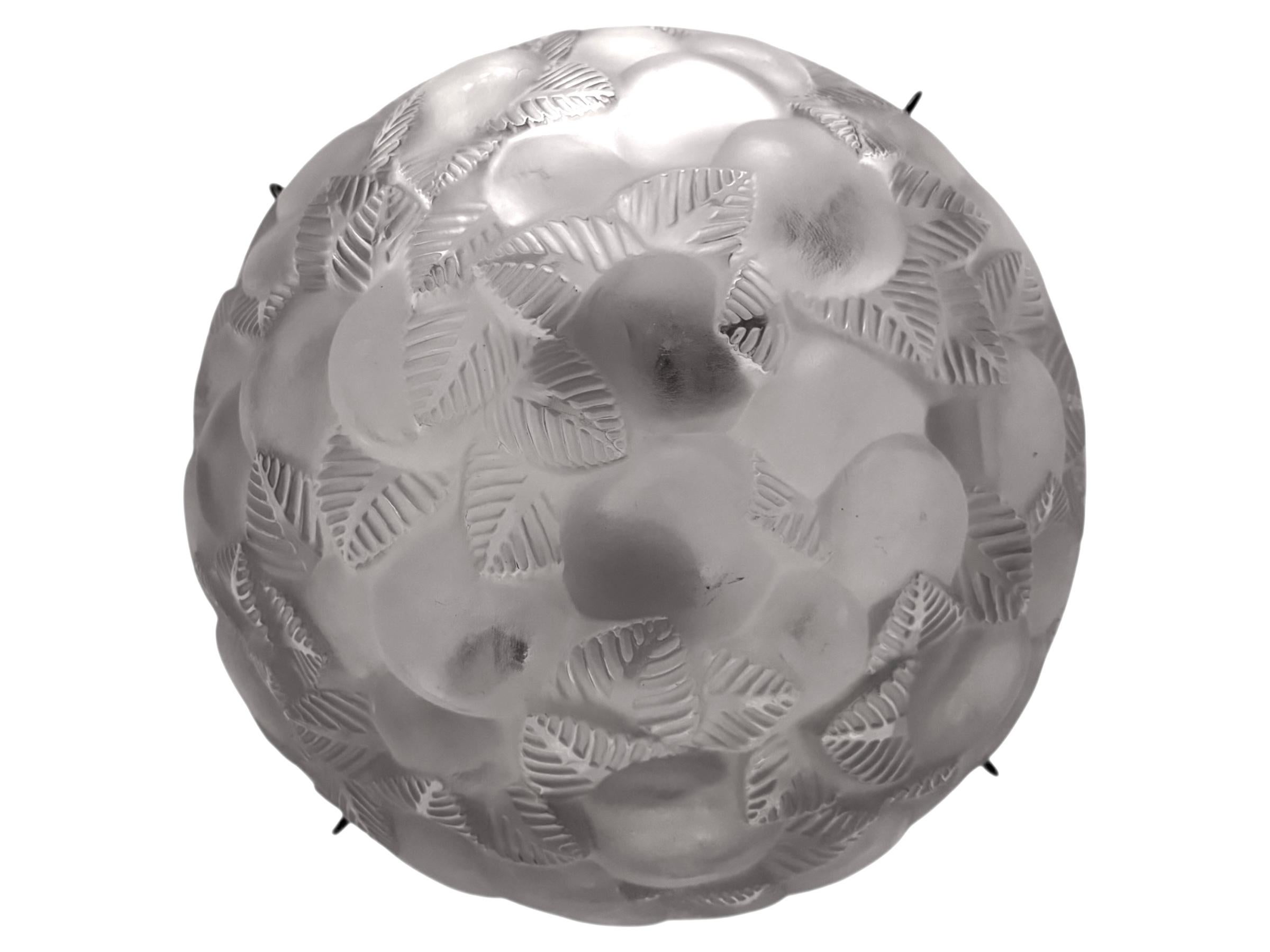 Art Déco 1929 René Lalique, lampadario da soffitto a sospensione Art Deco, vetro di Losanna in vendita