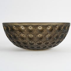 1929 René Lalique - Bowl Nemours Grey Smoked Topaz Glass
