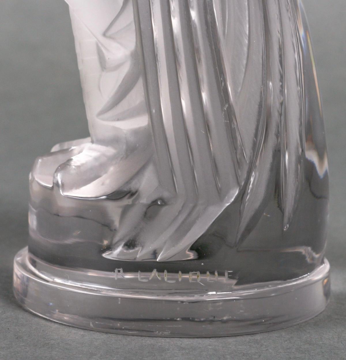 1929 René Lalique, Auto-Maskottchen Coq Houdan Hahn Glas (Frühes 20. Jahrhundert) im Angebot