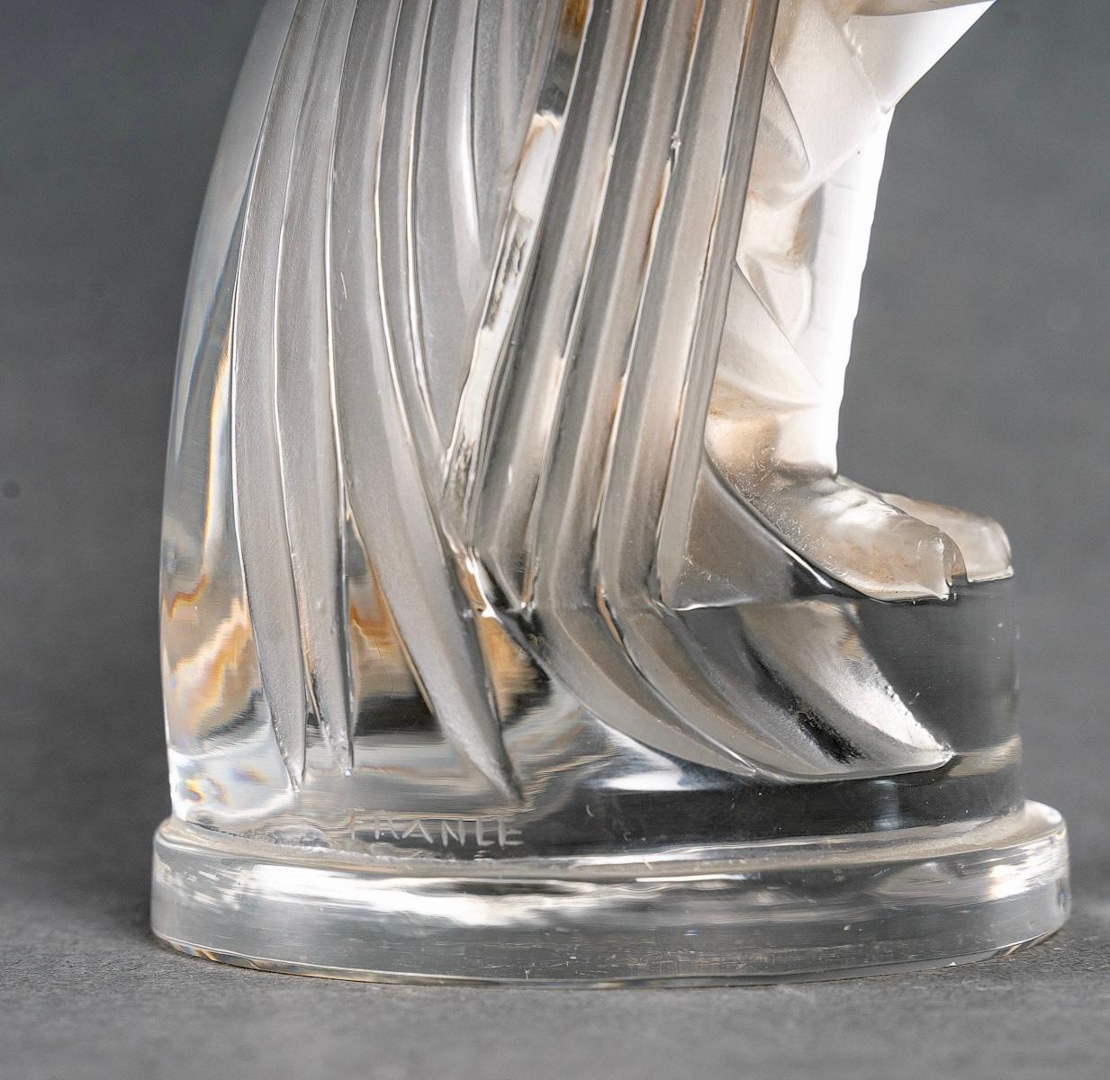 Blown Glass 1929 René Lalique, Car Mascot Coq Houdan Rooster Glass