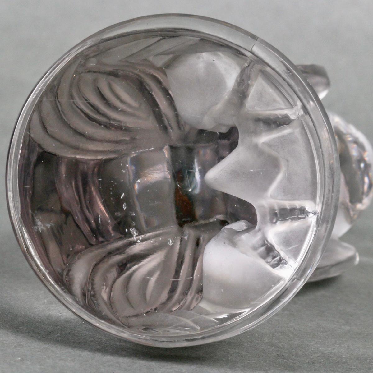 1929 René Lalique, Car Mascot Coq Houdan Rooster Glass For Sale 1