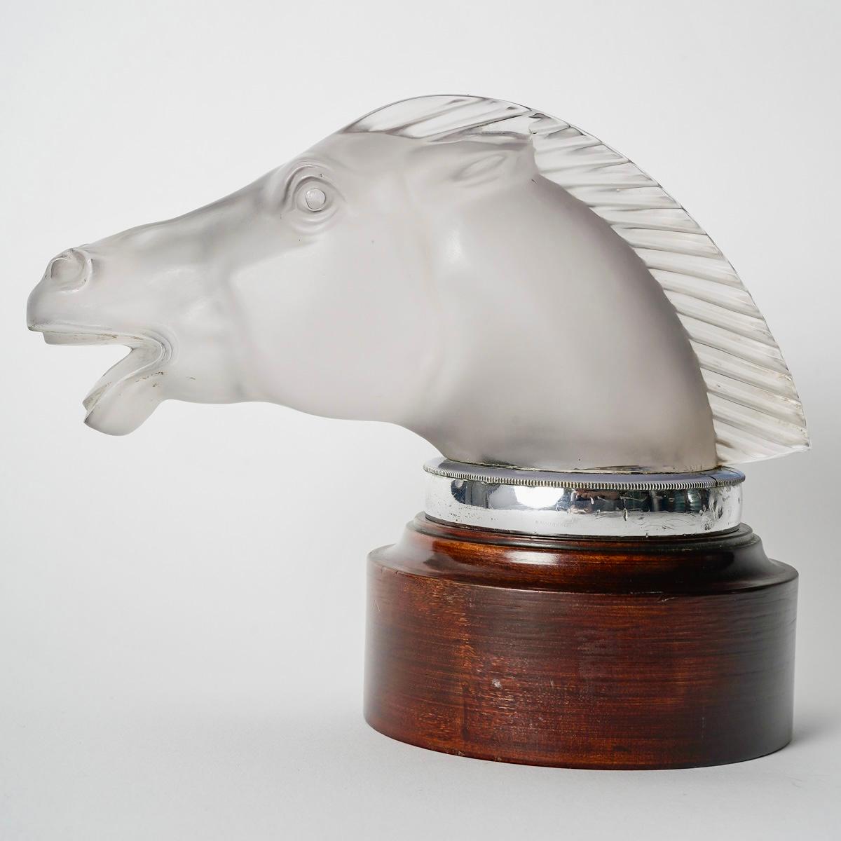 Art Deco 1929 René Lalique Car Mascot Hood Ornament Epsom Horse Glass