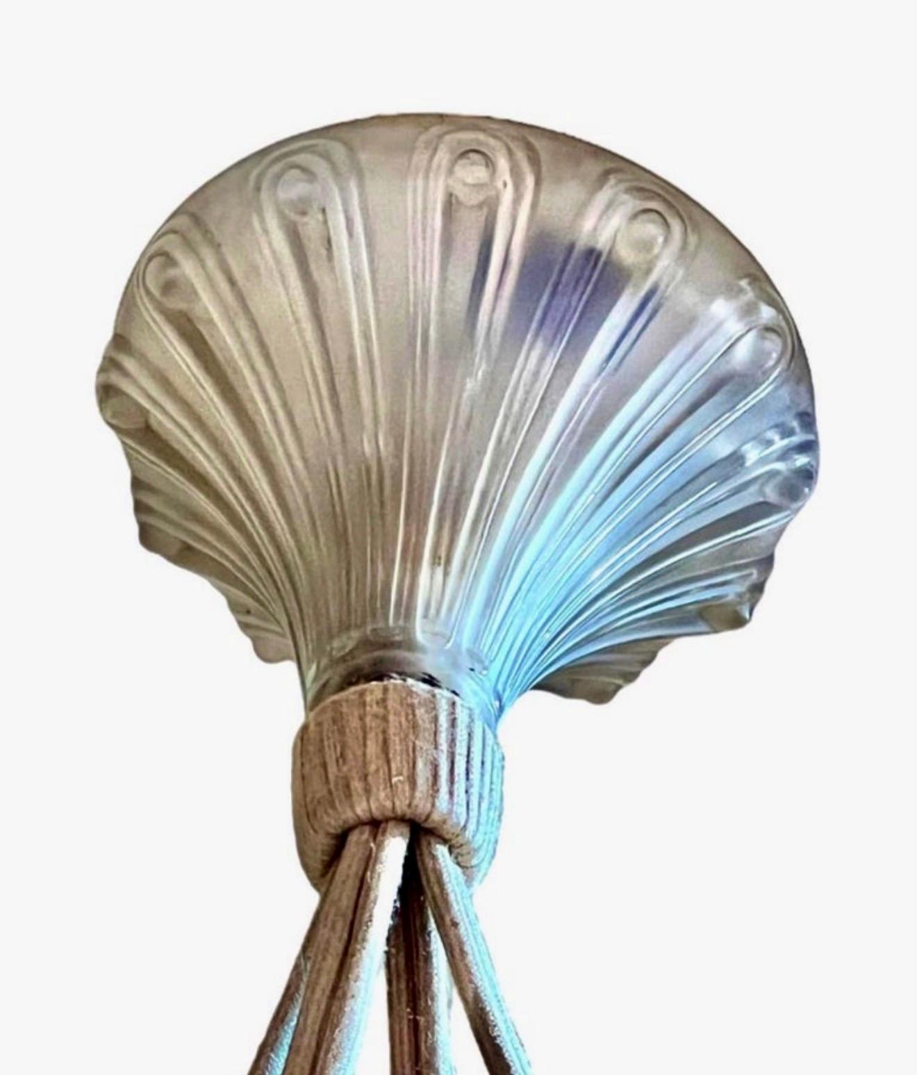 1929 René Lalique - Plafonnier Light Chandelier Lausanne Jaune Verre Ambre Bon état - En vente à Boulogne Billancourt, FR