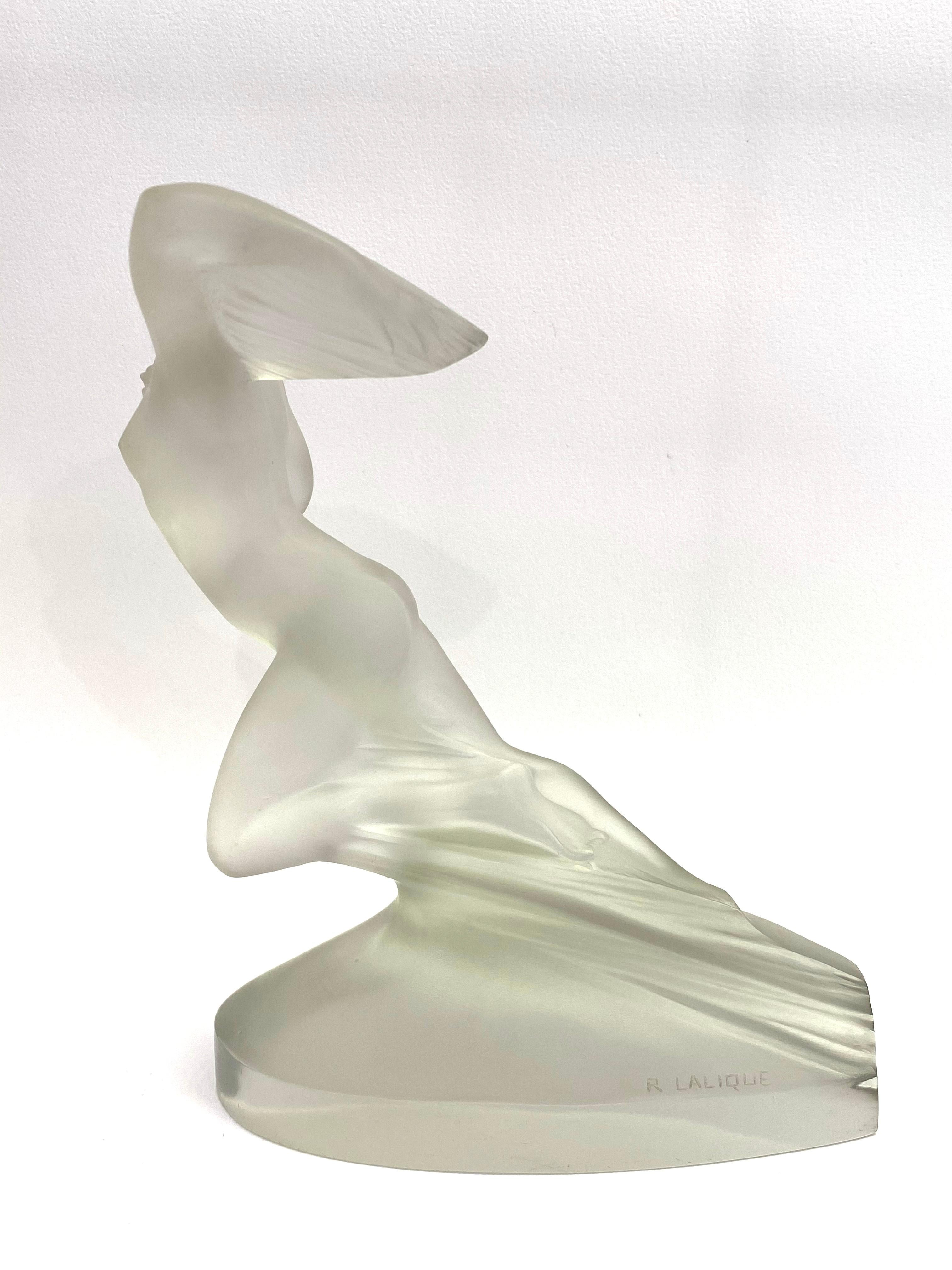 Art déco 1929 René Lalique Cote D'Azur Statuette en verre dépoli Femme