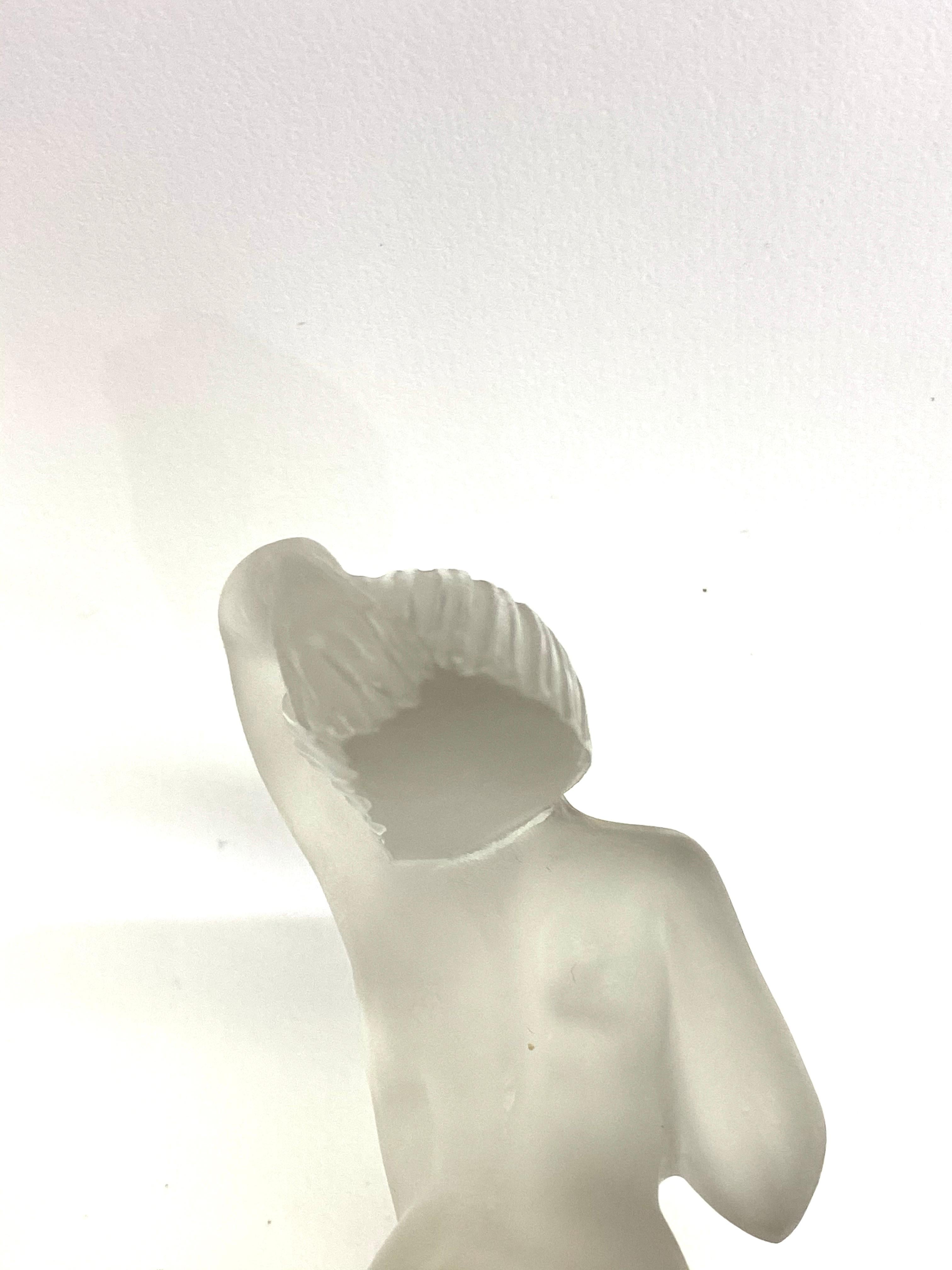 Mid-20th Century 1929 René Lalique Cote D'Azur Statuette in Frosted Glass Women