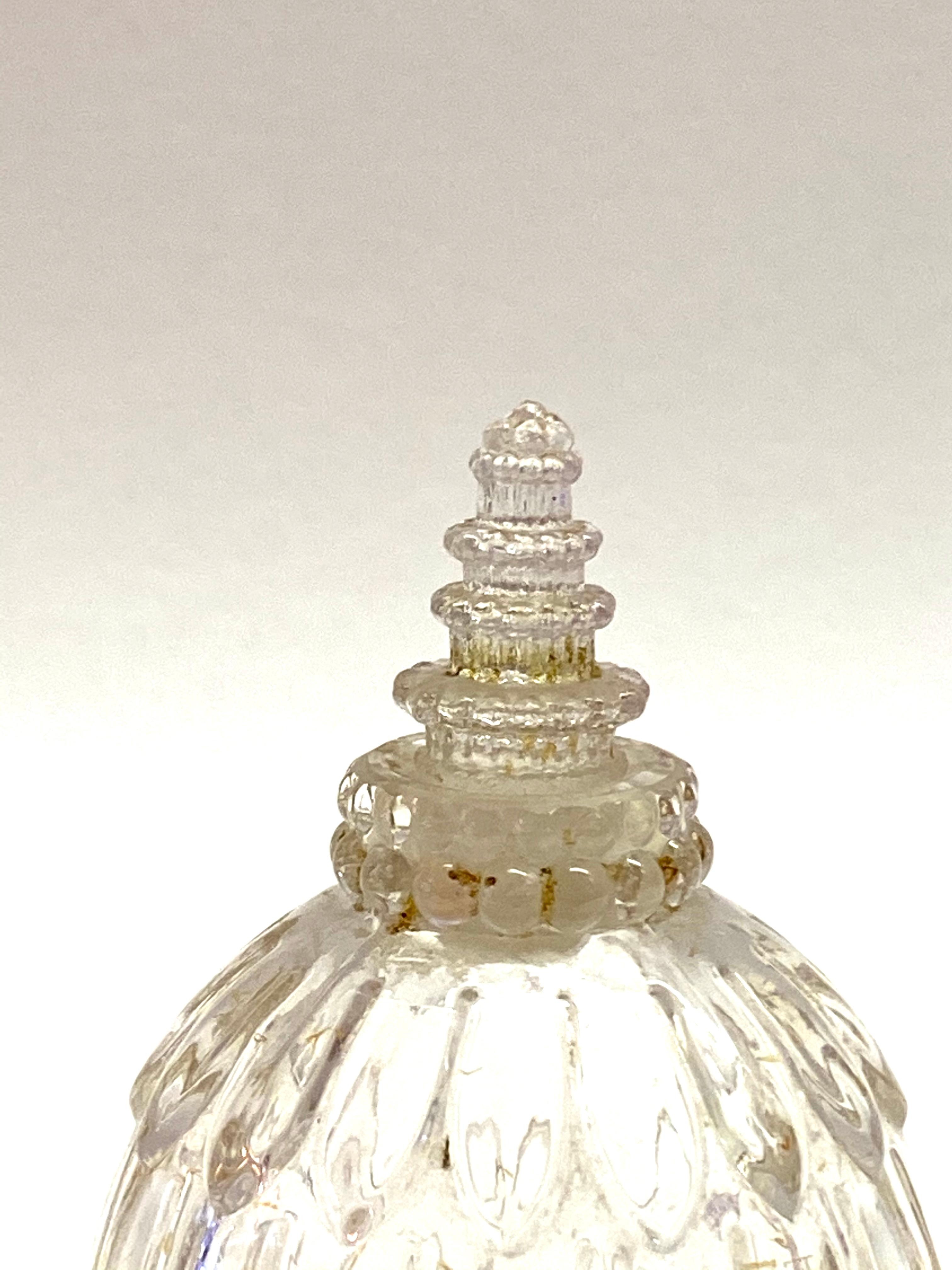 French 1929 René Lalique Narcisse Perfume Bottle for Forvil Clear Glass