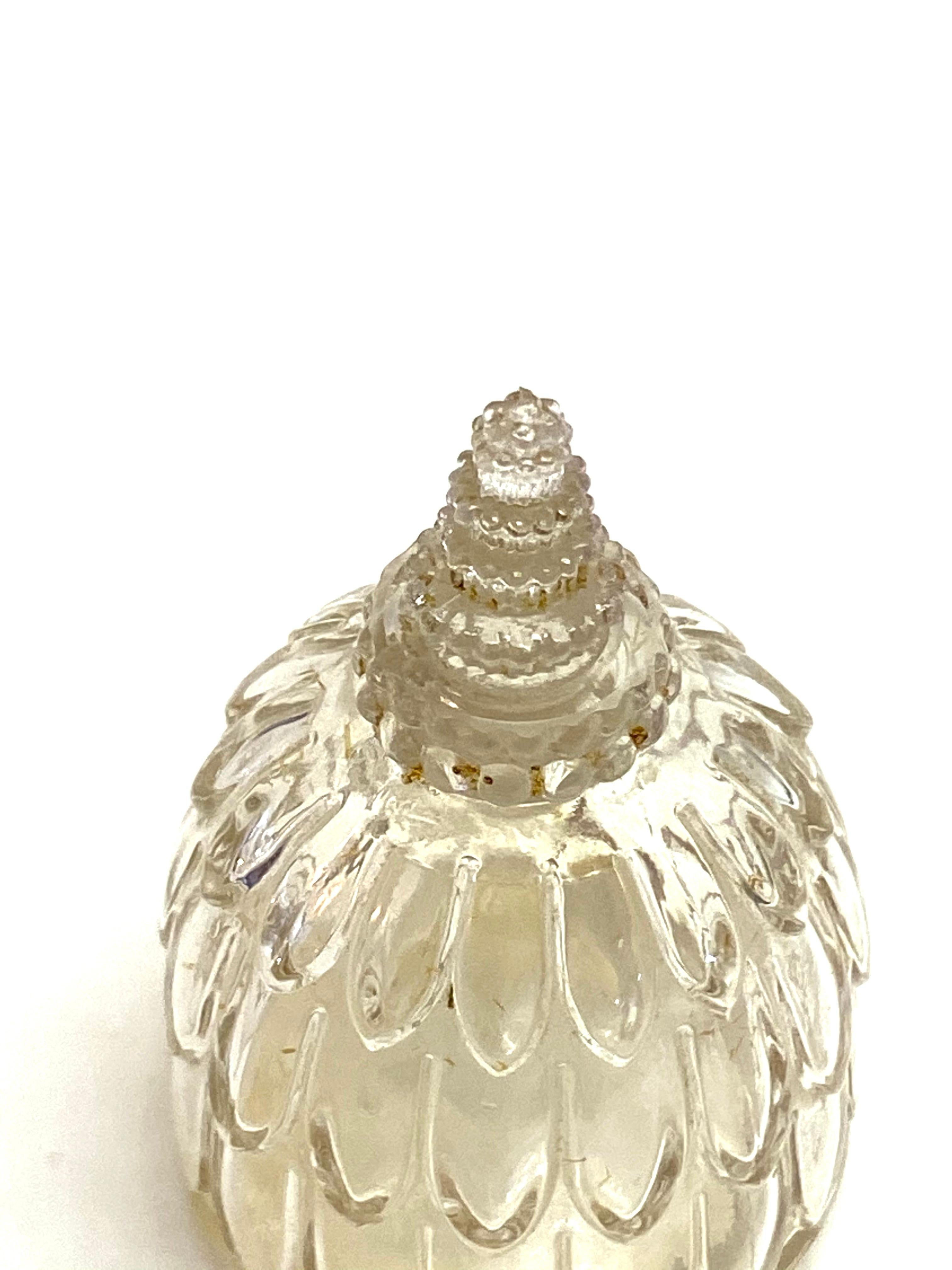 Molded 1929 René Lalique Narcisse Perfume Bottle for Forvil Clear Glass