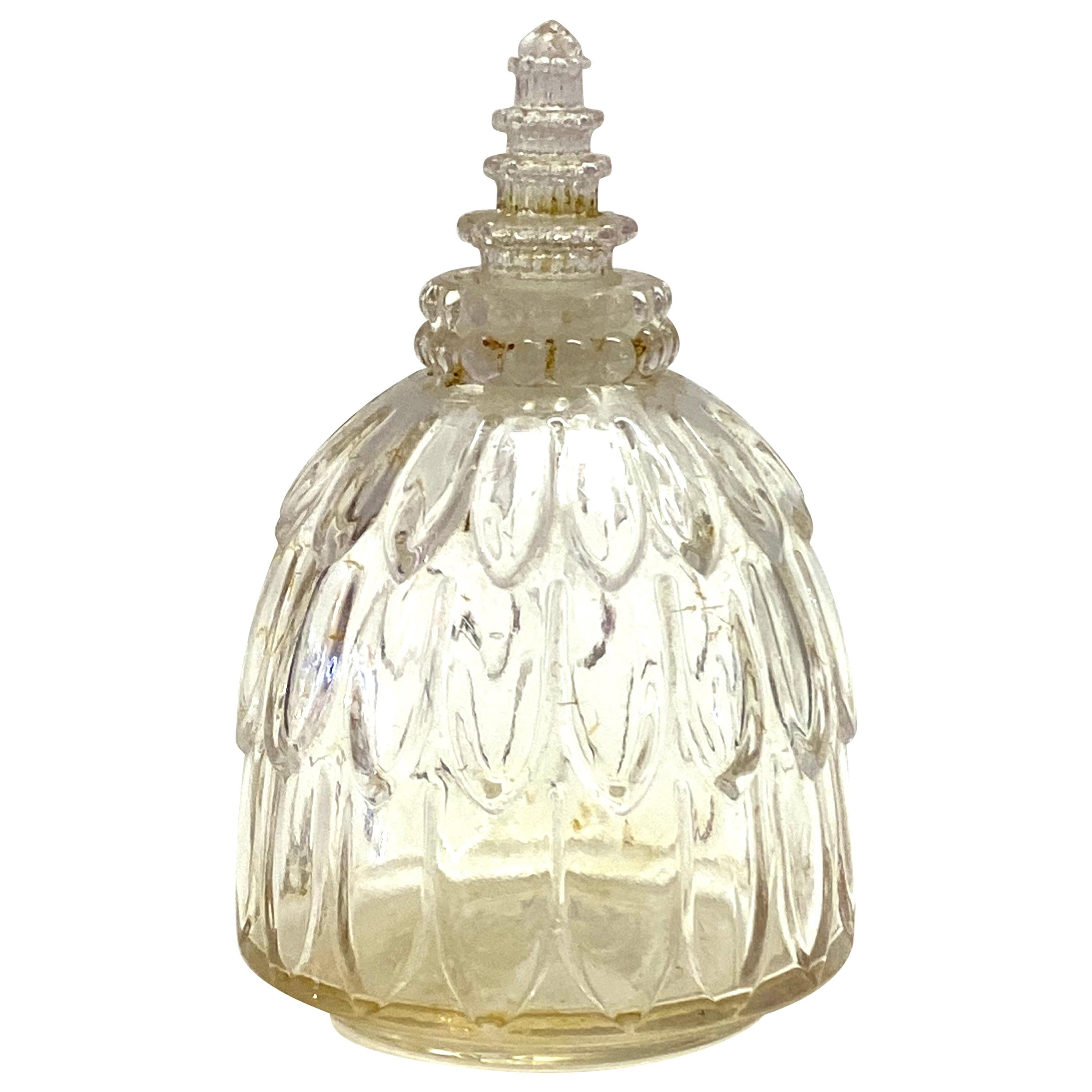 1929 René Lalique Narcisse Perfume Bottle for Forvil Clear Glass