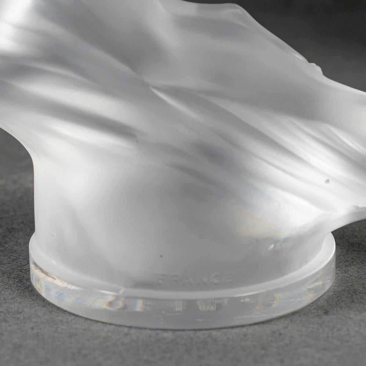 Blown Glass 1929 Rene Lalique Original Car Mascot Hood Ornament Vitesse Glass For Sale