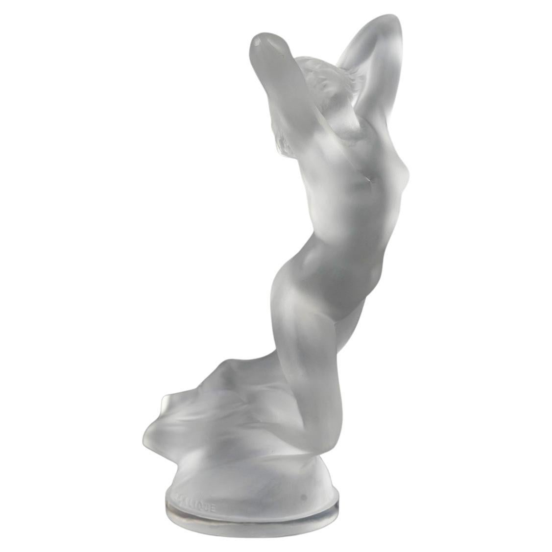 1929 Rene Lalique Original Car Mascot Hood Ornament Vitesse Glass For Sale